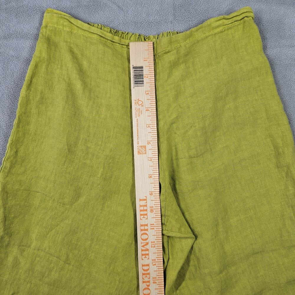 Bryn Walker Pants Women XS Green Linen Cropped Pull On Breathable Minimalist - Picture 11 of 13